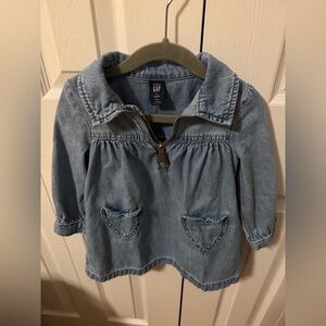 Baby Gap Denim Jean Dress with Heart Pockets: 2T